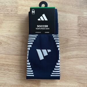 Adidas Soccer Team Speed Socks Navy Blue and White Size M NWT MSRP $18